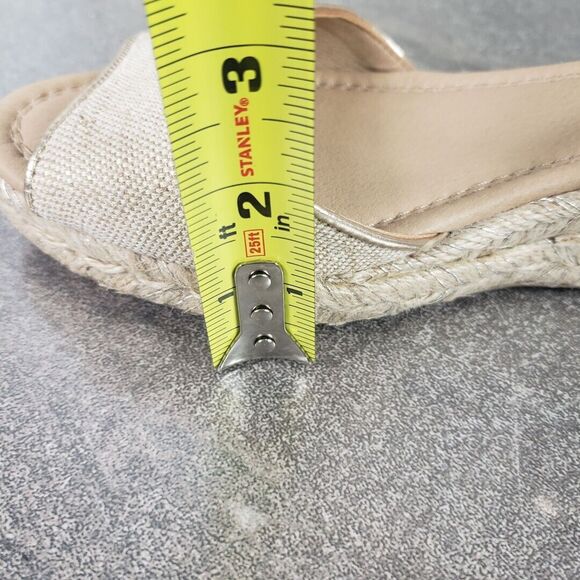 Charter Club Sandals 10.5 M Beige Canvas Platform Espadrilles Wedge Luchia - Picture 13 of 13